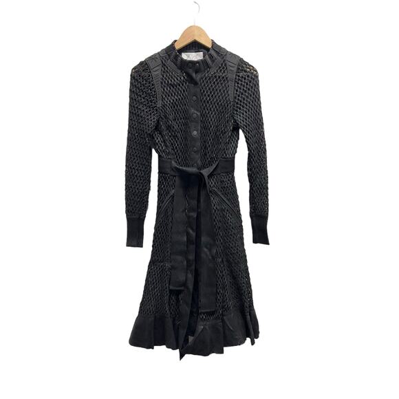 Rare Byron Lars Beauty‎ Mark Knit Long Jacket in Black Size 2 - Picture 1 of 9